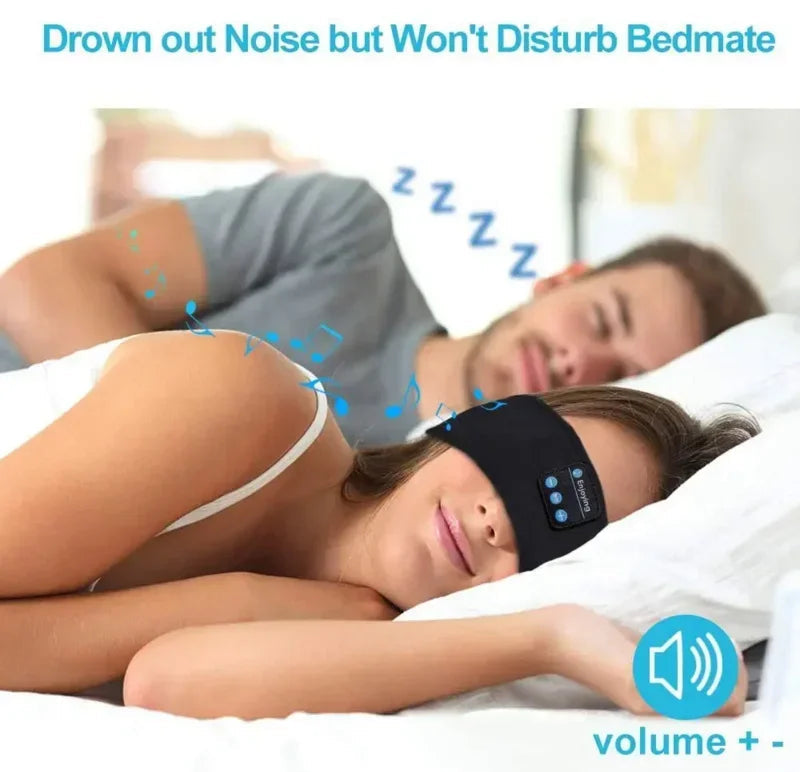 Bluetooth Sleep Headphones - Premium Soft Sports Headband for Comfortable Wireless Music & Eye Mask