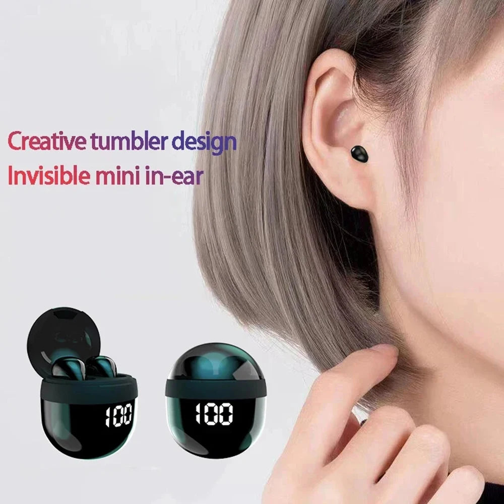 Wireless Bluetooth 5.3 Mini Headphones - Noise-Cancelling, Bass-Boosted Comfort for Sleep
