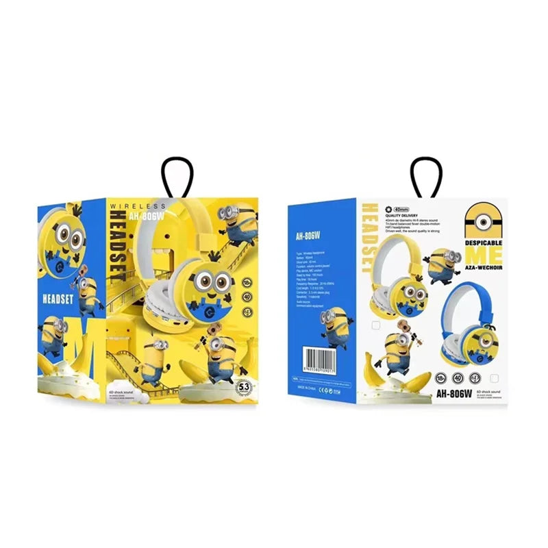 Minions Wireless Bluetooth Earphones - Premium Stereo Sound & Fun Cartoon Design