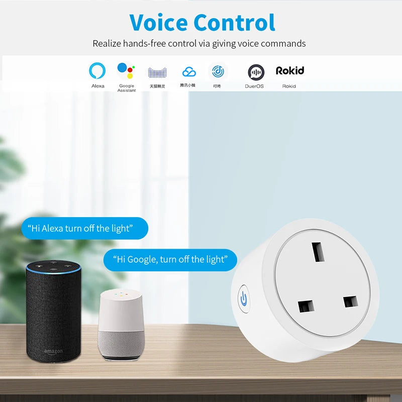Smart WiFi Plug with Power Monitor - 20A UK Socket