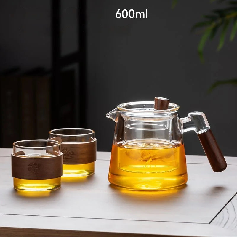 Glass Teapot Set | Stylish Design | Family Size - KitchenJoy