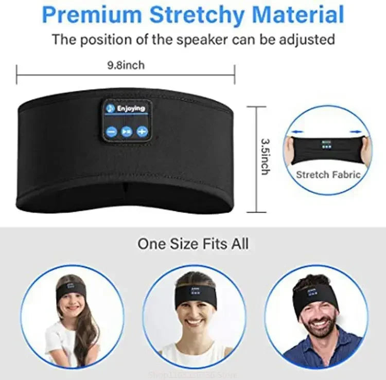 Bluetooth Sleep Headphones - Premium Soft Sports Headband for Comfortable Wireless Music & Eye Mask