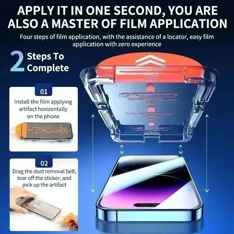 3Pcs iPhone Screen Protector | Privacy Anti-Spy Glass | Dust-Free Installation