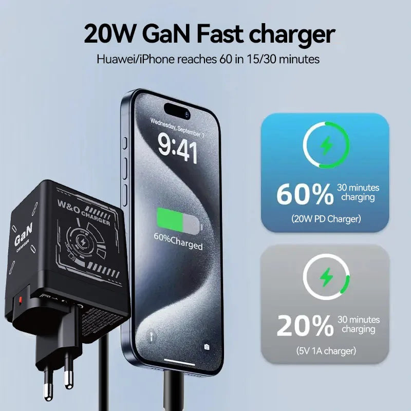 20W GaN Fast Charging Cable - USB-C to Lightning - Liquid Silicone Cable