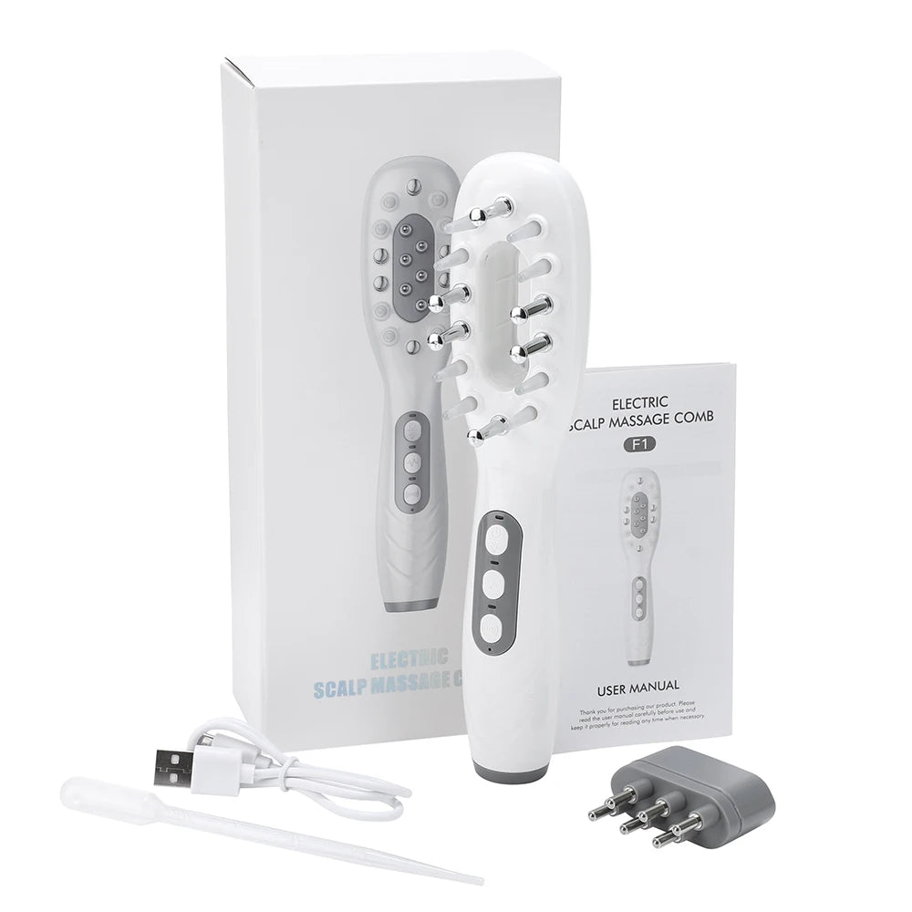 Electric Scalp Massage Comb | LED Light Therapy | Vibration Massage - BeautyEnhanced