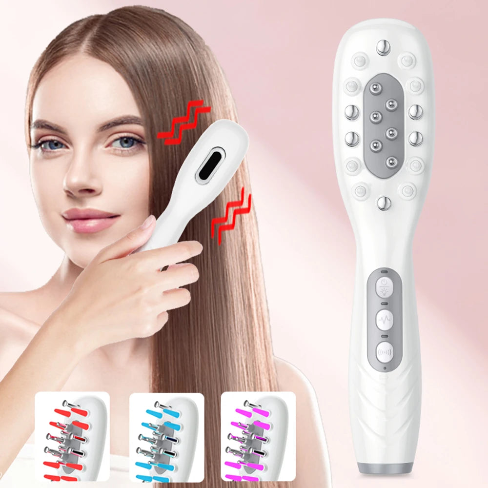 Electric Scalp Massage Comb | LED Light Therapy | Vibration Massage - BeautyEnhanced