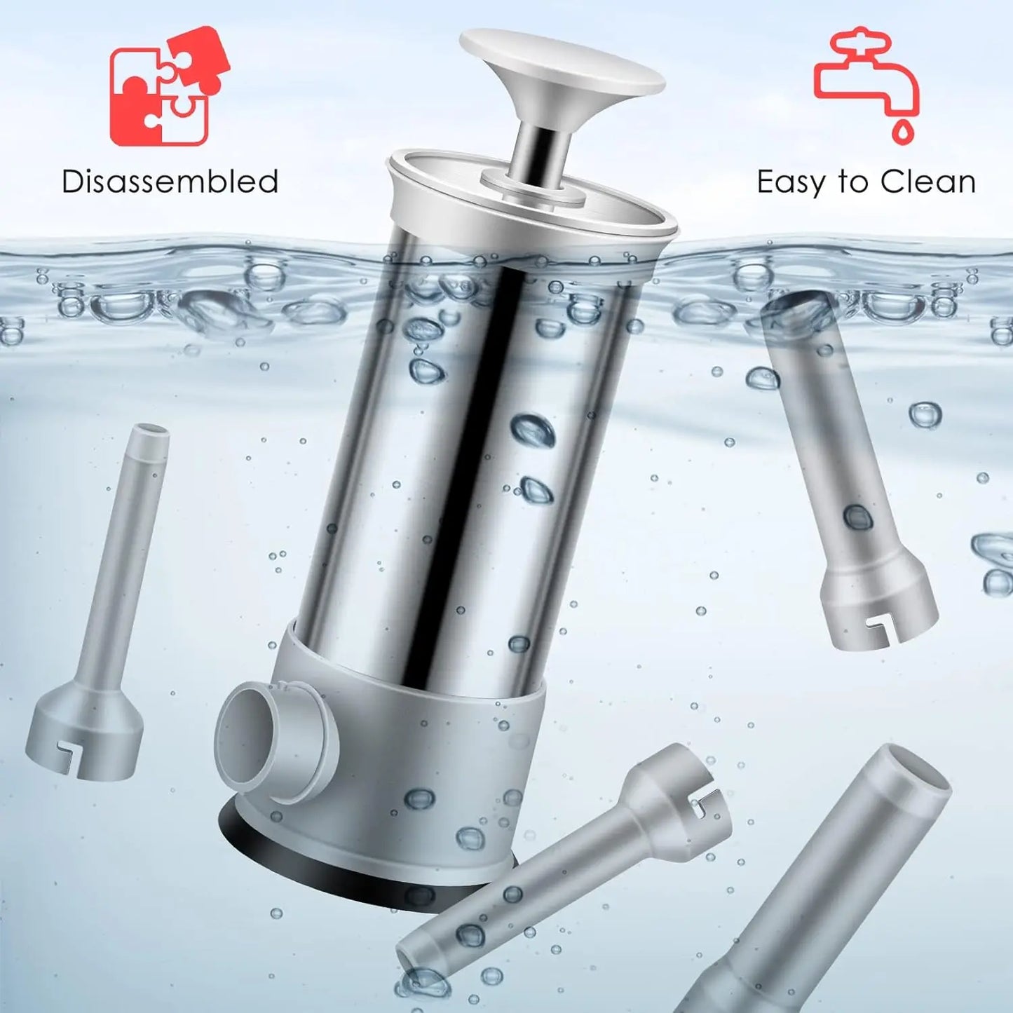 Stainless Steel Sausage Meat Stuffer | Vertical Sausage Maker for Homemade Sausages