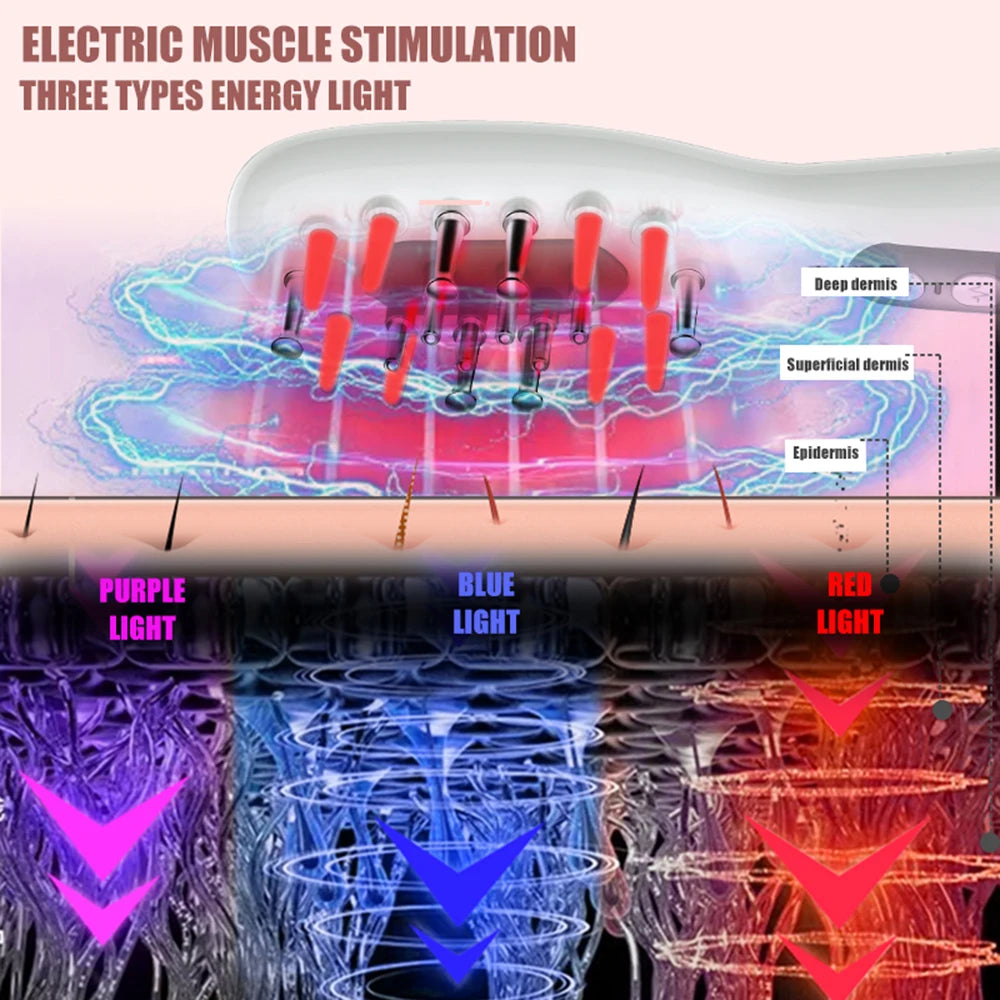 Electric Scalp Massage Comb | LED Light Therapy | Vibration Massage - BeautyEnhanced