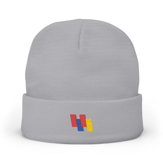 Cozy Knit Beanie - Vibrant Embroidery, Stylish Winter Hat for All, Perfect Outdoor Accessory
