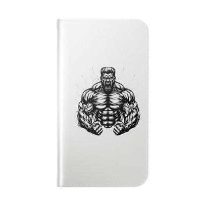 Champion's Motivational Flip Case | Inspirational Quote Phone Accessory for Fitness Enthusiasts