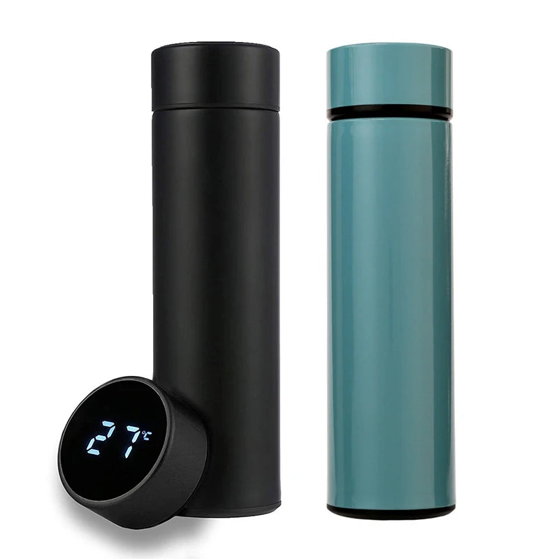 Stainless Steel Smart Water Bottle, Leak Proof, Double Walled, Keep Drink Hot & Cold, LCD Temperature Display - HydrateTech