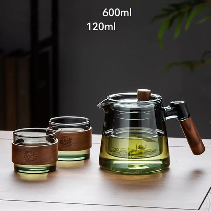Glass Teapot Set | Stylish Design | Family Size - KitchenJoy
