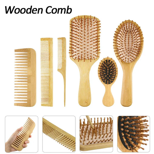 Bamboo Wooden Hair Brush | Scalp Massager for Hair Growth - BeautyBrush
