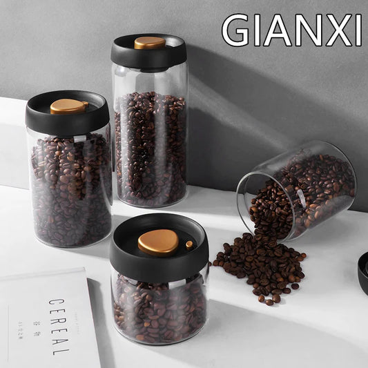 Gianxi Vacuum Sealed Glass Airtight Canister for Food Storage - Kitchen Accessories