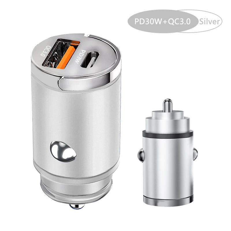 Fast Charging Car Charger Lighter - 30/100W - Mini PD USB Type C - AutoPower