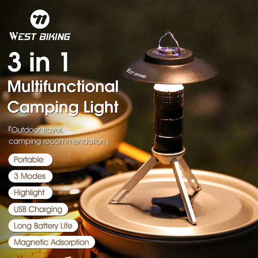 Portable Camping Light | Rechargeable LED Flashlight - WEST BIKING