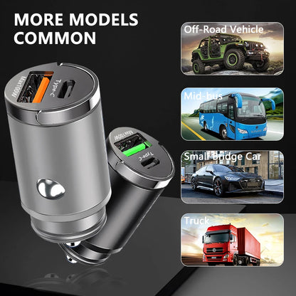 Fast Charging Car Charger Lighter - 30/100W - Mini PD USB Type C - AutoPower