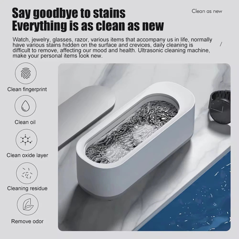 Xiaomi MIJIA Ultrasonic Cleaning Machine - Efficient Cleaner for Jewelry, Glasses, and More