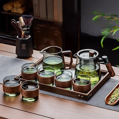 Glass Teapot Set | Stylish Design | Family Size - KitchenJoy