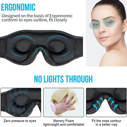 3D Bluetooth Eye Mask Headphones with HD Speakers for Sleep & Travel