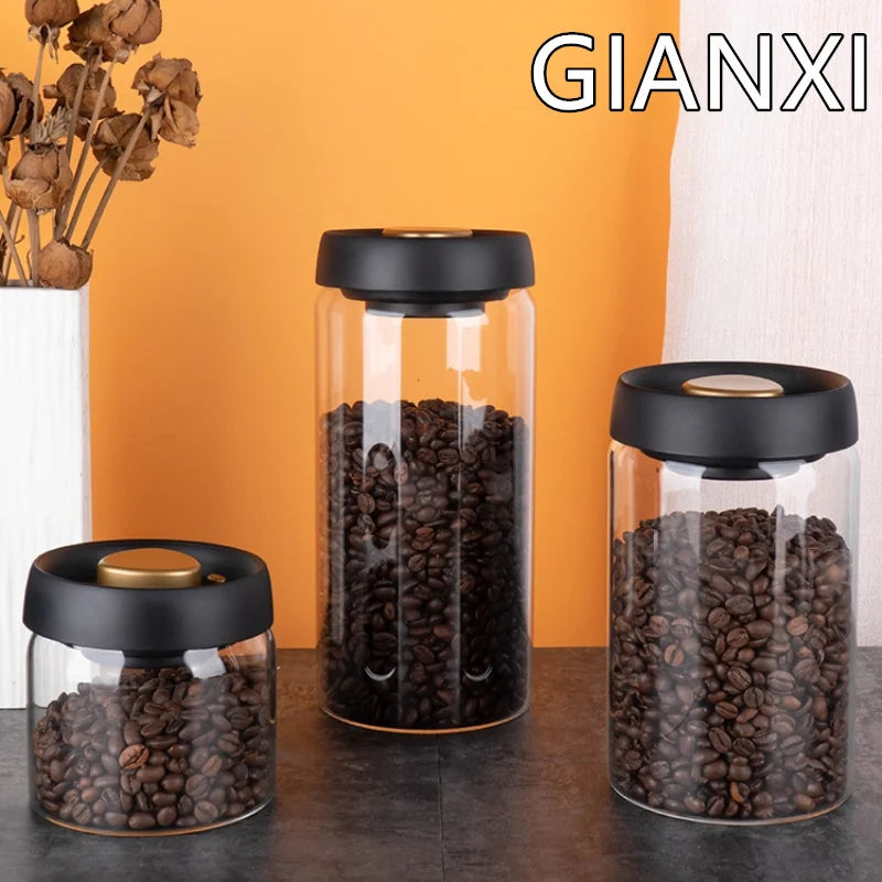 Gianxi Vacuum Sealed Glass Airtight Canister for Food Storage - Kitchen Accessories