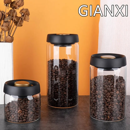 Gianxi Vacuum Sealed Glass Airtight Canister for Food Storage - Kitchen Accessories