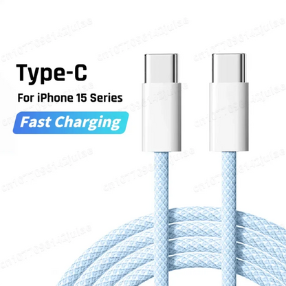 Original PD 60W Fast Charger - 6A USB-C Cable for iPhone 15/16 Pro MAX & Samsung S24 - Quick Charge Power