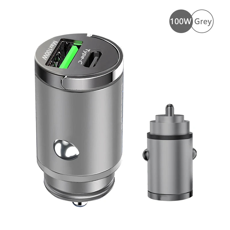 Fast Charging Car Charger Lighter - 30/100W - Mini PD USB Type C - AutoPower