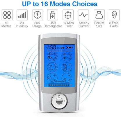 Electric Tens Relax Muscle Stimulator - 16 Modes for Ultimate Relaxation - FitUp