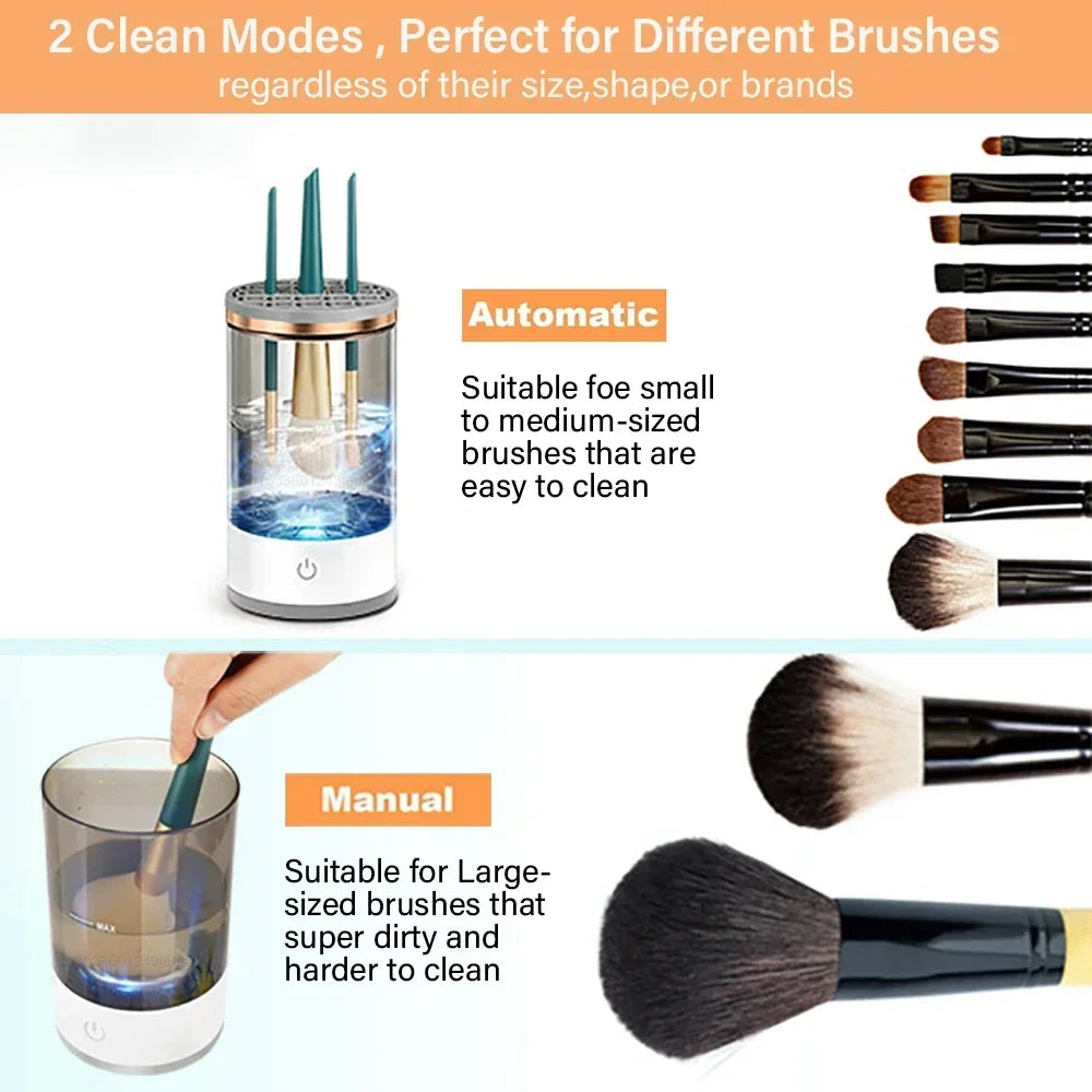 Effortless Electric Makeup Brush Cleaner - Rechargeable & Automatic