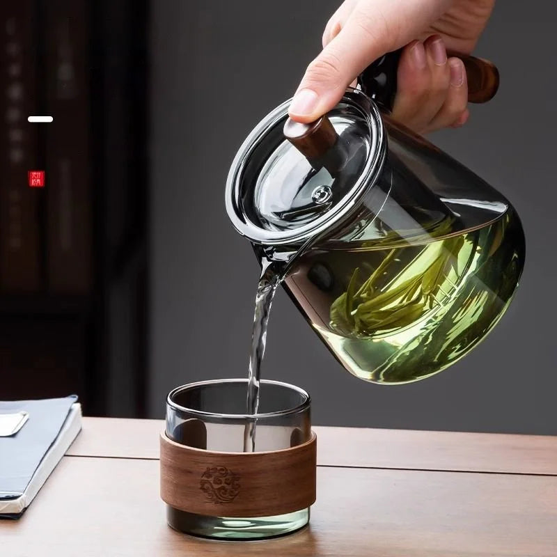 Glass Teapot Set | Stylish Design | Family Size - KitchenJoy