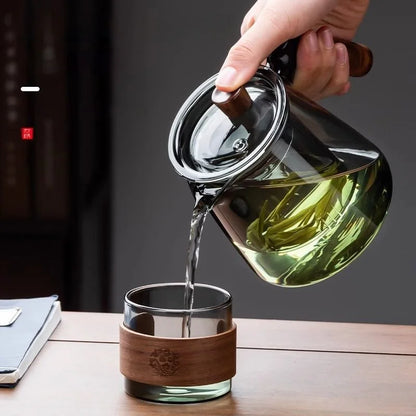 Glass Teapot Set | Stylish Design | Family Size - KitchenJoy