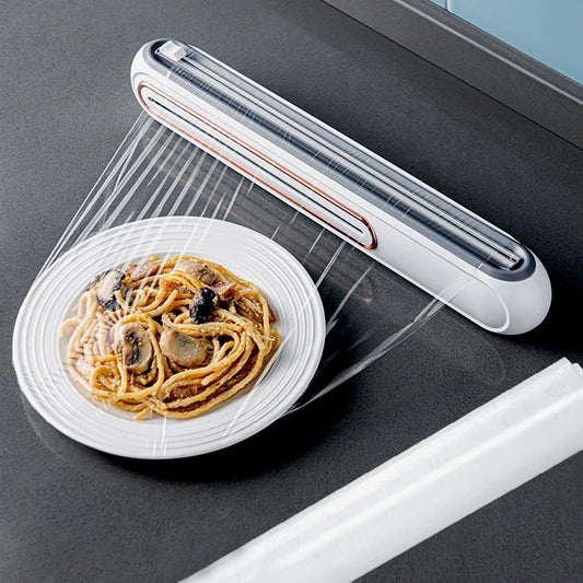 Magnetic Plastic Wrap & Aluminum Foil Dispenser with Cutter | KitchenSavvy